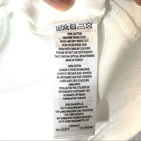 -French Connection Flocked Happy Boy Fit Tee NWT XS - Picture 10 of 11